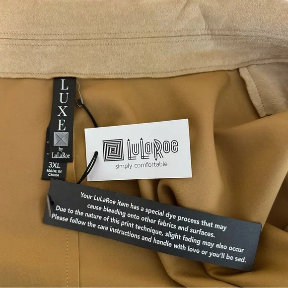 LuLaRoe Luxe Liliane Moleskin Vegan Suede Coat 3XL Tan Belted Super Soft NWT - Picture 8 of 14